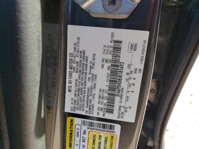 VIN 3FA6P0HD8JR185693 2018 Ford Fusion, SE no.12