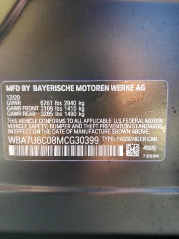 VIN WBA7U6C08MCG30399 2021 BMW 7 Series, M760 XI no.13