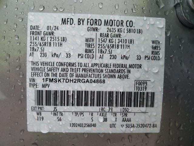 2024 FORD EXPLORER X 1FMSK7DH2RGA04868  71170274