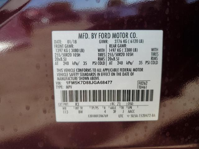 2018 FORD EXPLORER X - 1FM5K7D88JGA68477