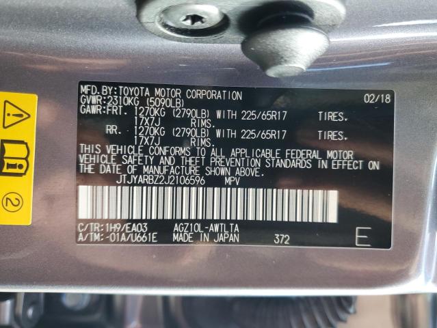 Sale history of 2018 LEXUS NX 300, VIN: JTJYARBZ2J2106596 COPART