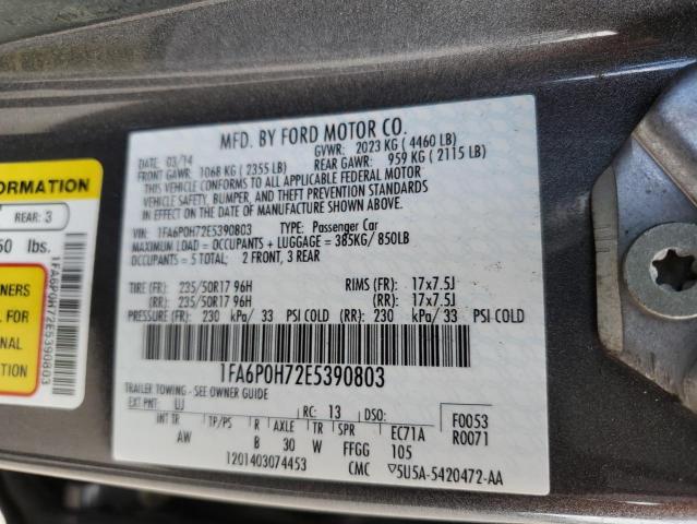 VIN 1FA6P0H72E5390803 2014 Ford Fusion, SE no.12