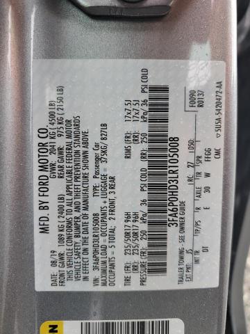 VIN 3FA6P0HD3LR105008 2020 Ford Fusion, SE no.13