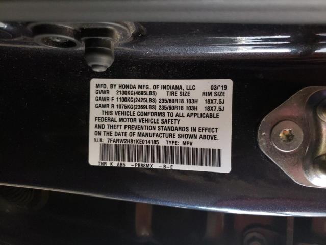 2019 HONDA CR-V EXL - 7FARW2H81KE014185
