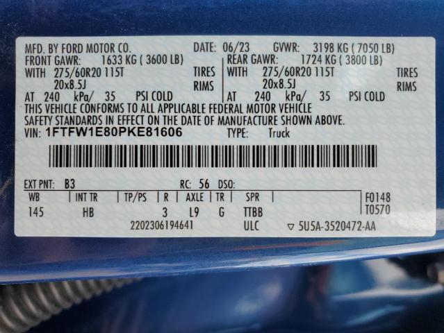 2023 FORD F150 SUPER - 1FTFW1E80PKE81606