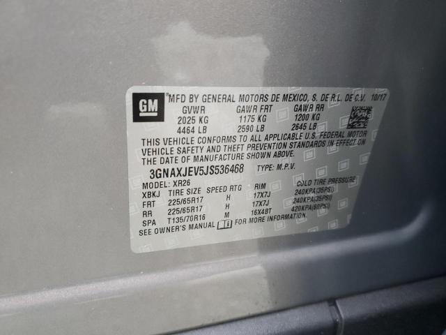 2018 CHEVROLET EQUINOX LT - 3GNAXJEV5JS536468