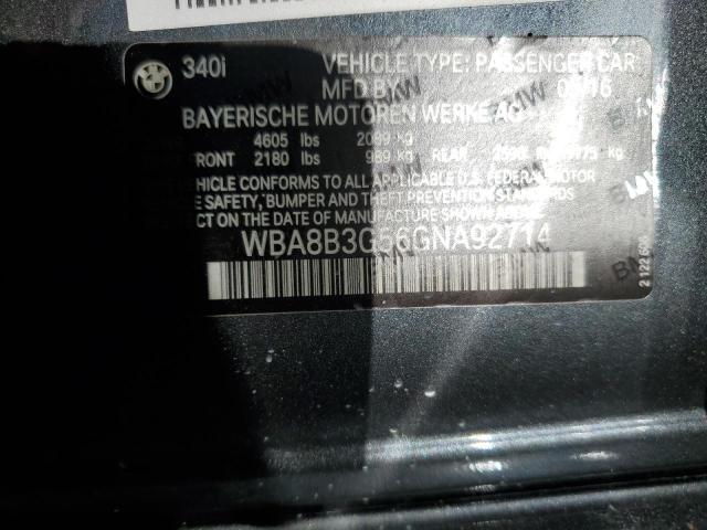 VIN WBA8B3G56GNA92714 2016 BMW 3 Series, 340 I no.13