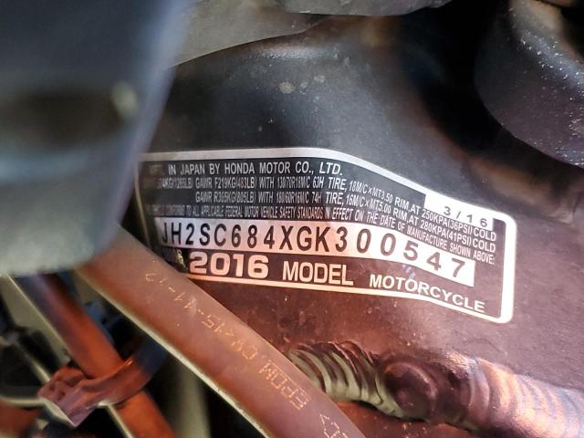 2016 HONDA GL1800 B JH2SC684XGK300547