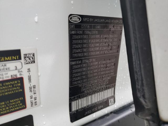 2019 LAND ROVER RANGE ROVE - SALWR2RV2KA817163