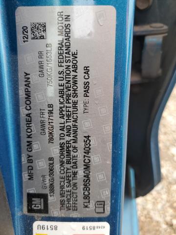 2021 CHEVROLET SPARK LS - KL8CB6SA0MC740354