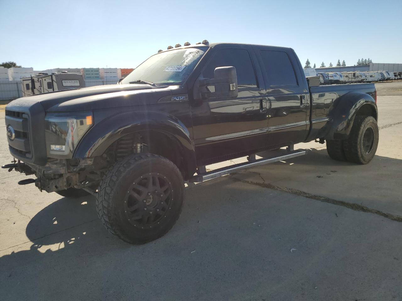 FORD F450 SUPER 2011 black crew pic diesel 1FT8W4DT3BEA57151 photo #1