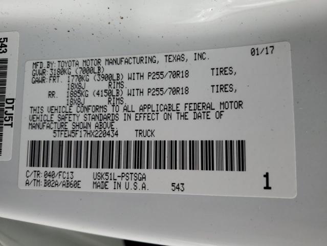 2017 TOYOTA TUNDRA CRE - 5TFEW5F17HX220434