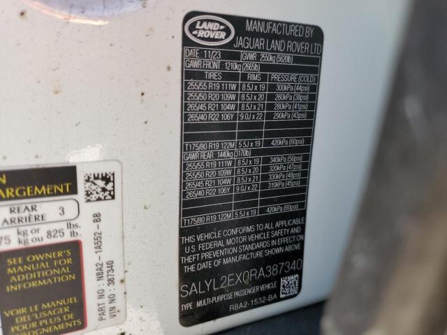 2024 LAND ROVER RANGE ROVE - SALYL2EX0RA387340