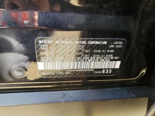 2022 MITSUBISHI OUTLANDER - JA4J4UA88NZ066846