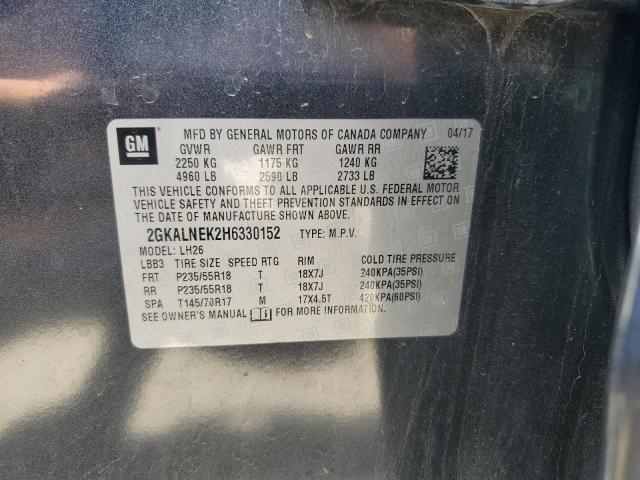 VIN 2GKALNEK2H6330152 2017 GMC Terrain, Sle no.13