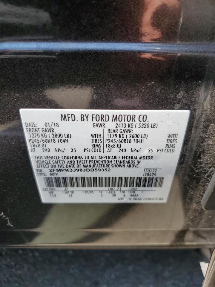 Lot #2905070083 2018 FORD EDGE SEL