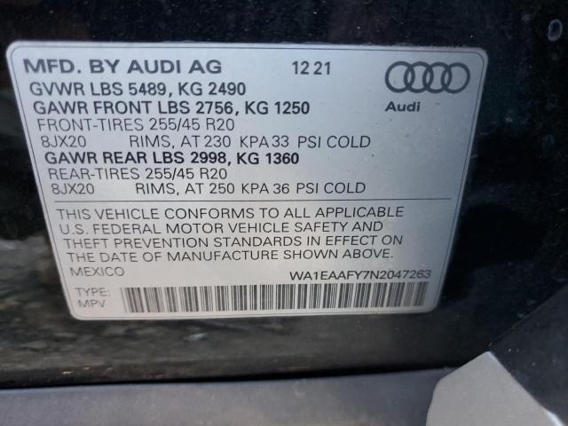 2022 AUDI Q5 PREMIUM - WA1EAAFY7N2047263