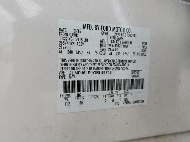 2016 LINCOLN MKX RESERV - 2LMPJ6LR1GBL49718