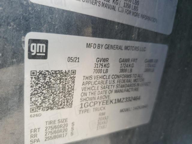 2021 CHEVROLET SILVERADO - 1GCPYEEK1MZ332464