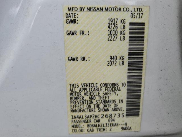 2017 NISSAN ALTIMA 2.5 - 1N4AL3AP2HC268735