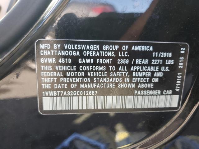 2016 VOLKSWAGEN PASSAT SE - 1VWBT7A32GC012657