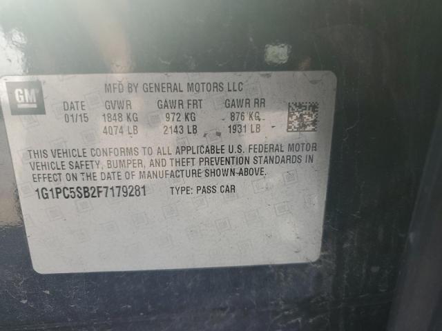 2015 CHEVROLET CRUZE LT - 1G1PC5SB2F7179281
