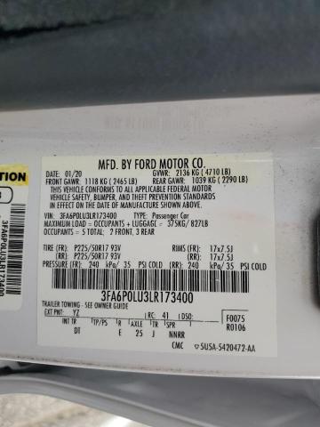 2020 FORD FUSION SE - 3FA6P0LU3LR173400