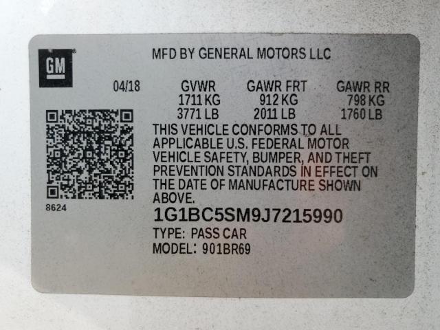 2018 CHEVROLET CRUZE LS - 1G1BC5SM9J7215990