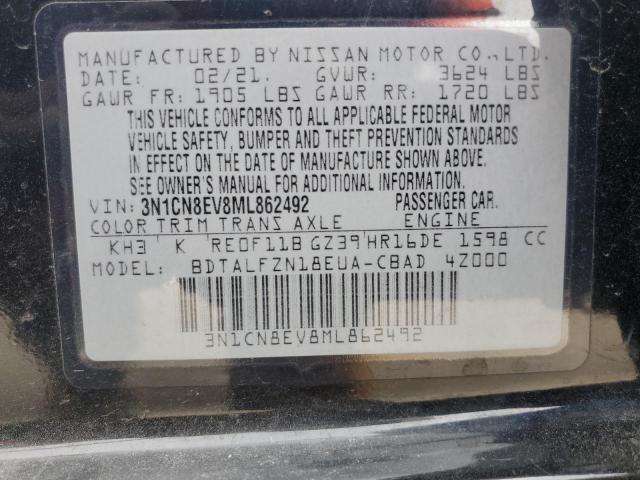 2021 NISSAN VERSA SV - 3N1CN8EV8ML862492