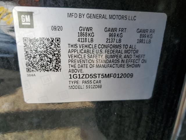 2021 CHEVROLET MALIBU LT - 1G1ZD5ST5MF012009