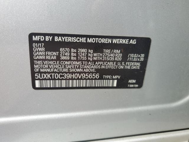 2017 BMW X5 XDR40E - 5UXKT0C39H0V95656