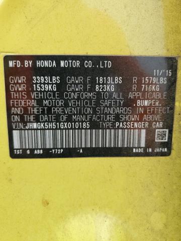 VIN JHMGK5H51GX010185 2016 Honda Fit, LX no.12