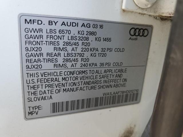 VIN WA1LAAF78HD012710 2017 Audi Q7, Premium Plus no.13