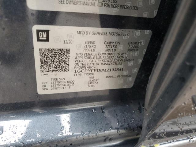 2021 CHEVROLET SILVERADO - 1GCPYFED0MZ193841