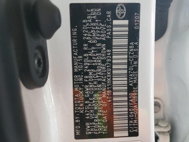 2019 TOYOTA CAMRY L - 4T1B11HKXKU179348