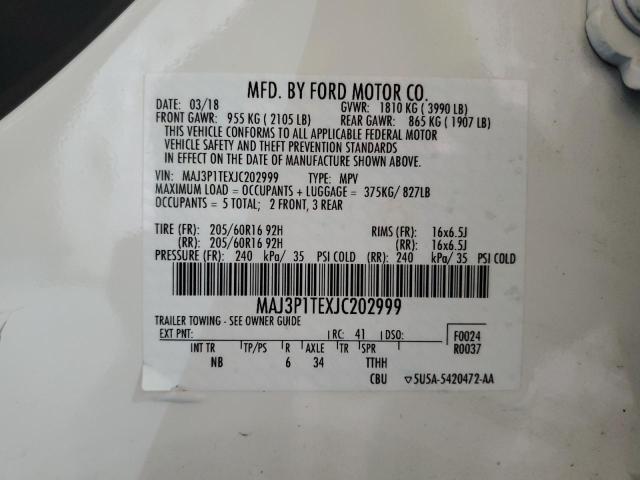 VIN MAJ3P1TEXJC202999 2018 Ford Ecosport, SE no.13