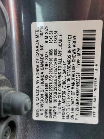 2015 HONDA CR-V LX - 2HKRM3H36FH502521
