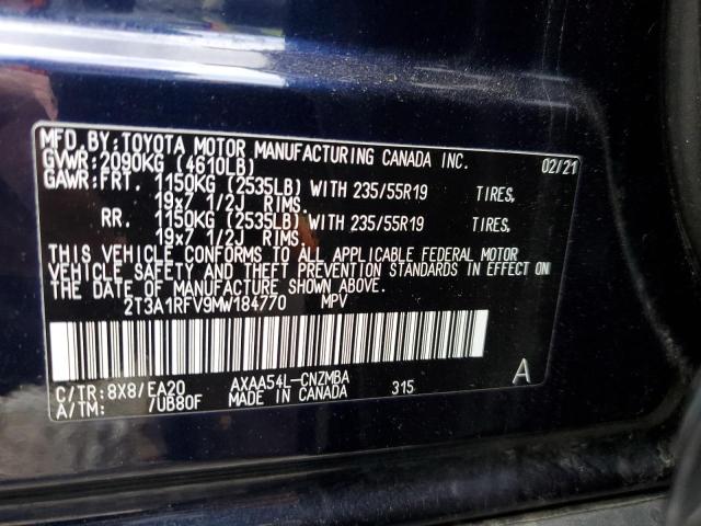 VIN 2T3A1RFV9MW184770 2021 Toyota RAV4, Xle Premium no.13