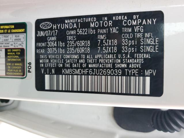 2018 HYUNDAI SANTA FE S - KM8SMDHF6JU269039