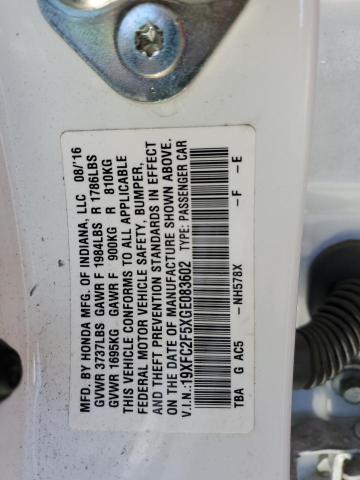 2016 HONDA CIVIC LX - 19XFC2F5XGE083602