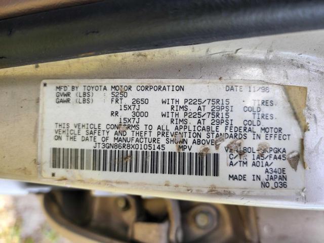 1999 TOYOTA 4RUNNER SR JT3GN86R8X0105145  72469854