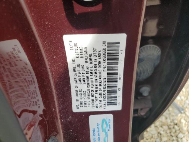 VIN 1HGCR3F84GA033297 2016 Honda Accord, Exl no.12