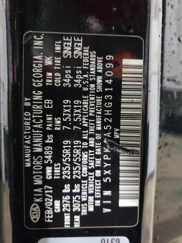 2017 KIA SORENTO SX - 5XYPK4A52HG314099