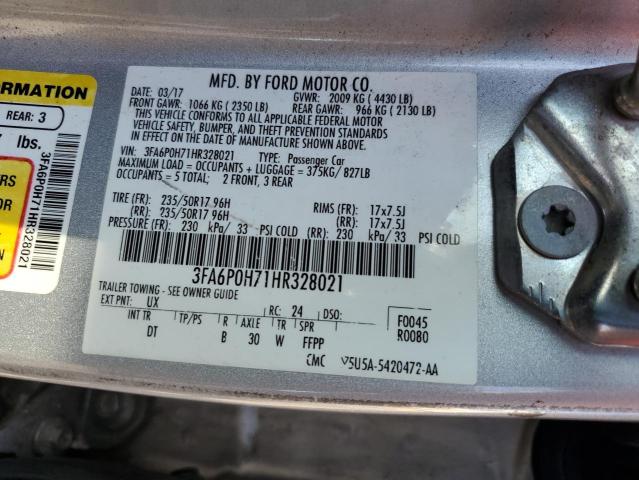 VIN 3FA6P0H71HR328021 2017 Ford Fusion, SE no.12