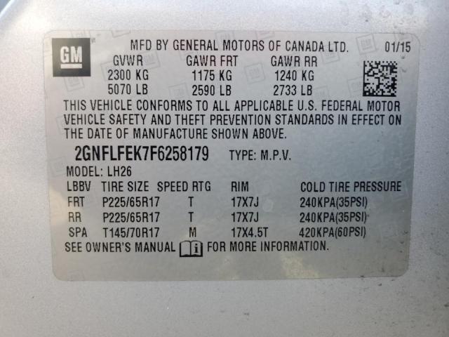2015 CHEVROLET EQUINOX LT - 2GNFLFEK7F6258179