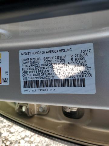 VIN 1HGCV1F90JA025732 2018 Honda Accord, Touring no.12