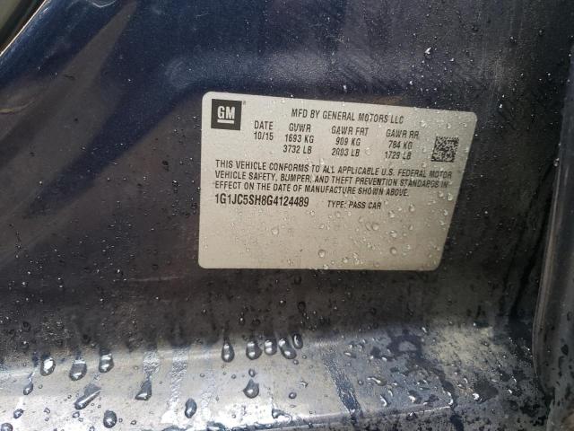 2016 CHEVROLET SONIC LT 1G1JC5SH8G4124489