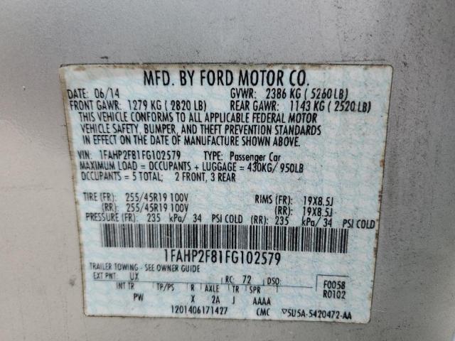 2015 FORD TAURUS LIM - 1FAHP2F81FG102579