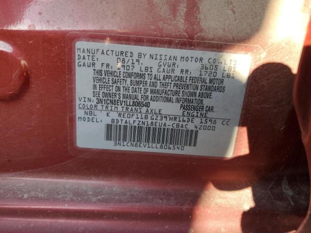 VIN 3N1CN8EV1LL806540 2020 Nissan Versa, SV no.13