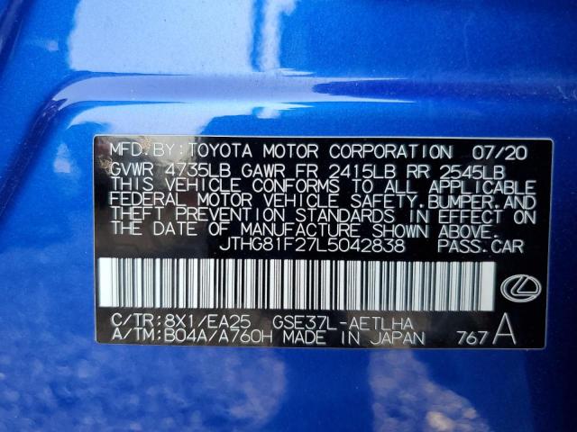 2020 LEXUS IS 300 F S - JTHG81F27L5042838